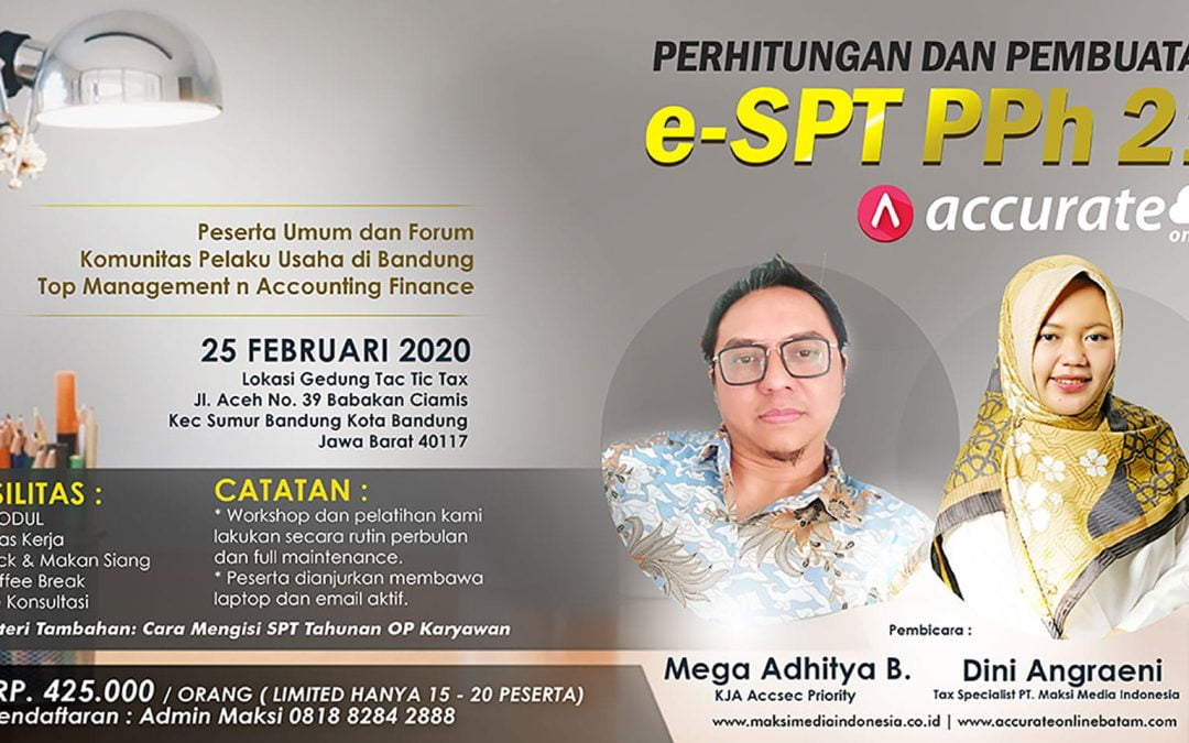 [Bandung] Perhitungan dan Pembuatan e-SPT PPh 21 dengan Accurate Online