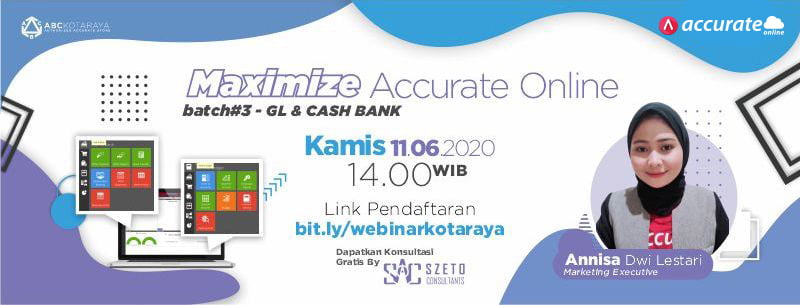 [Online] Maximize ACCURATE Online Batch 3 GL & Cash Bank