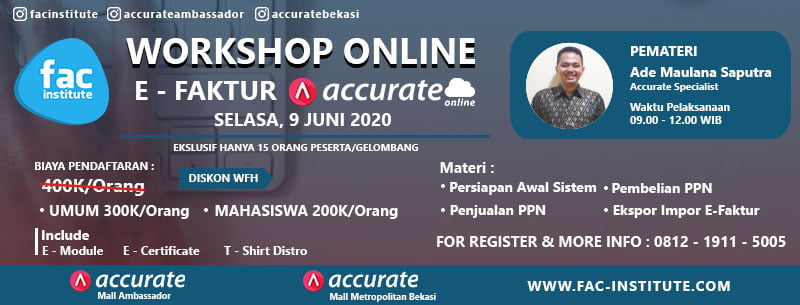 [Online] Workshop Online E-Faktur di Accurate Online