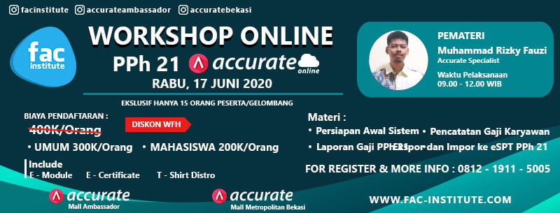 [Online] Workshop Online PPh 21 Accurate Online