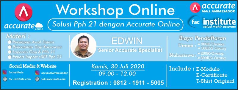 [Online] Workshop Online PPh 21 Accurate Online