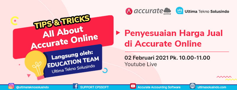 Tips & Trick All About Accurate Online : Penyesuaian Harga Jual Di Accurate Online