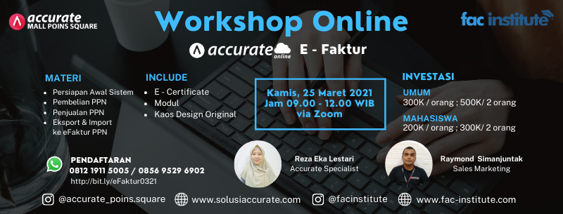 [Online] Workshop eFaktur Accurate Online