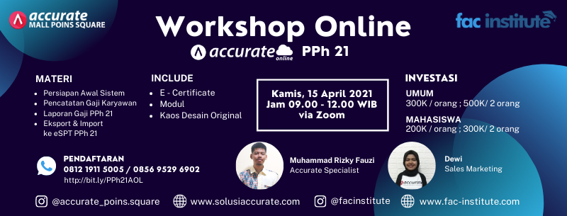 [Online] Workshop PPh 21 Accurate Online