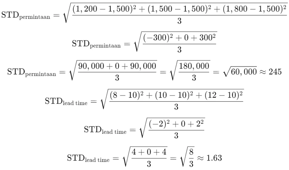 cara hitung safety stock standar deviasi