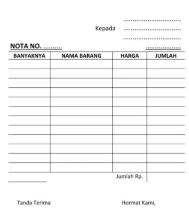Download Nota Kosong Word dan Excel Gratis!