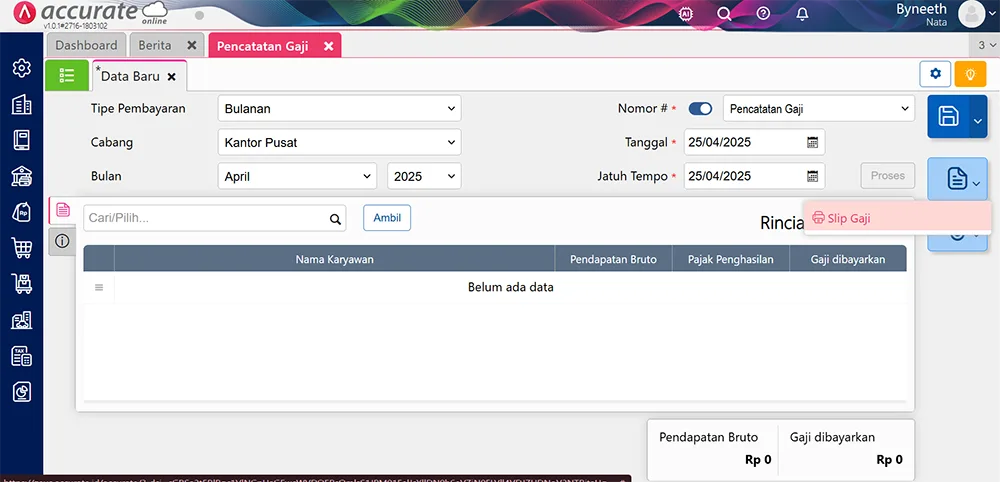 fitur slip gaji accurate