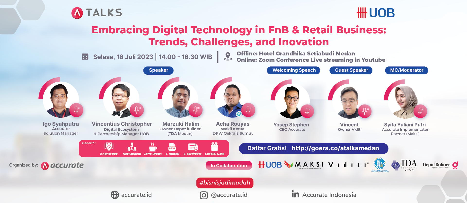 ATALKS Hybrid Medan ”Embracing Digital Technology in FnB & Retail Business: Trends, Challenges, and Innovation.”