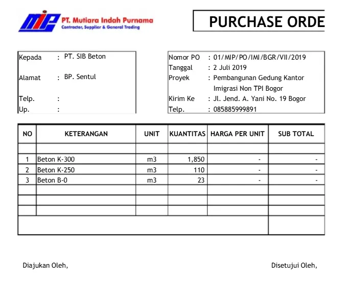 Purchase Order: Fungsi, Isi, Cara Membuat, dan Contohnya 17 contoh purchase order toko