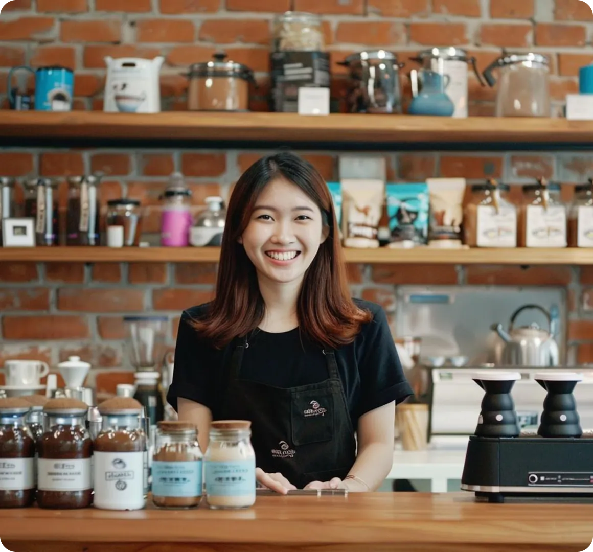 small-business-owners-smiling-asian-girl-barista-standing-counter-with-filter-coffee-brewing-kit